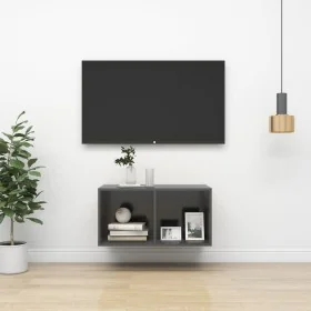 Mueble de pared para TV madera contrachapada gris 37x37x72 cm de , Muebles TV - Ref: Foro24-805473, Precio: 34,39 €, Descuent...