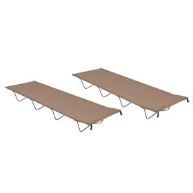 Camas de camping 2 uds tela Oxford y acero taupé 180x60x19 cm by , Cots - Ref: Foro24-312487, Price: 61,94 €, Discount: %