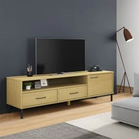Mueble de TV con patas de metal OSLO madera maciza pino marrón von , TV-Möbel - Ref: Foro24-351027, Preis: 130,93 €, Rabatt: %