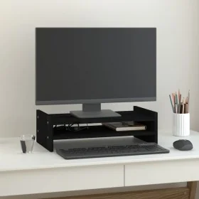 Soporte para monitor madera maciza de pino negro 50x27x15 cm by , Computer bases and risers - Ref: Foro24-814023, Price: 26,9...