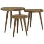 Juego de mesitas auxiliares 3 piezas MDF y hierro marrón oscuro by , Side tables - Ref: Foro24-286094, Price: 95,26 €, Discou...