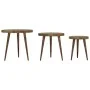 Juego de mesitas auxiliares 3 piezas MDF y hierro marrón oscuro by , Side tables - Ref: Foro24-286094, Price: 95,26 €, Discou...