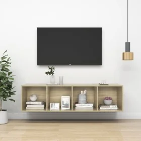 Mueble TV pared contrachapada color roble Sonoma 37x37x142,5 cm von , TV-Möbel - Ref: Foro24-805492, Preis: 60,45 €, Rabatt: %