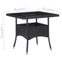 Synthetic rattan and black glass garden dining table by vidaXL, Garden tables - Ref: Foro24-46177, Price: 134,85 €, Discount: %