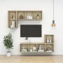 Mueble TV pared contrachapada color roble Sonoma 37x37x142,5 cm de , Muebles TV - Ref: Foro24-805492, Precio: 60,45 €, Descue...