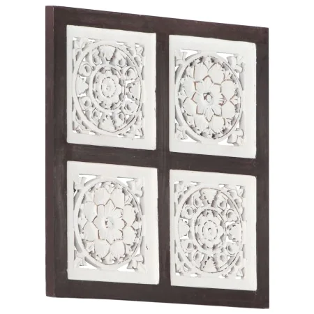 Panel de pared tallado a mano MDF marrón y blanco 40x40x1,5 cm de , Recubrimiento de paredes - Ref: Foro24-321653, Precio: 23...