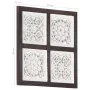 Panel de pared tallado a mano MDF marrón y blanco 40x40x1,5 cm de , Recubrimiento de paredes - Ref: Foro24-321653, Precio: 23...