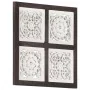 Panel de pared tallado a mano MDF marrón y blanco 40x40x1,5 cm de , Recubrimiento de paredes - Ref: Foro24-321653, Precio: 23...