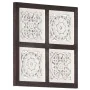 Panel de pared tallado a mano MDF marrón y blanco 40x40x1,5 cm de , Recubrimiento de paredes - Ref: Foro24-321653, Precio: 23...
