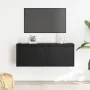 Armarios de pared 2 uds madera maciza pino negro 45x30x35 cm by , Shelves and shelves - Ref: Foro24-813444, Price: 84,01 €, D...