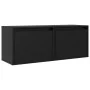 Armarios de pared 2 uds madera maciza pino negro 45x30x35 cm by , Shelves and shelves - Ref: Foro24-813444, Price: 84,01 €, D...