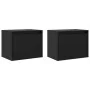 Armarios de pared 2 uds madera maciza pino negro 45x30x35 cm by , Shelves and shelves - Ref: Foro24-813444, Price: 84,01 €, D...