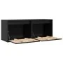 Armarios de pared 2 uds madera maciza pino negro 45x30x35 cm by , Shelves and shelves - Ref: Foro24-813444, Price: 84,01 €, D...