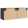 Armarios de pared 2 uds madera maciza pino negro 45x30x35 cm by , Shelves and shelves - Ref: Foro24-813444, Price: 84,01 €, D...
