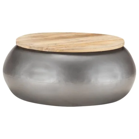 Mesa de centro de madera maciza de mango gris 68x68x30 cm by , Coffee table - Ref: Foro24-323531, Price: 173,65 €, Discount: %