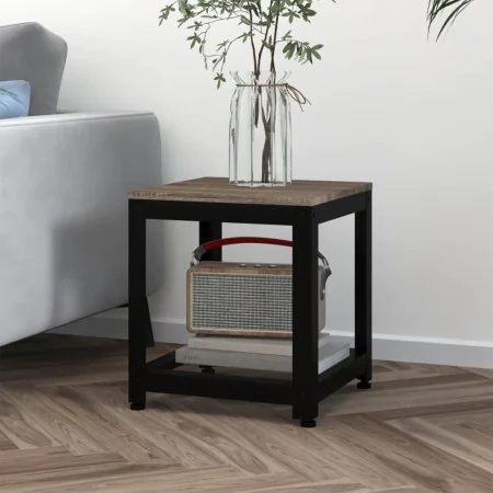 Mesita auxiliar MDF y hierro gris y negro 40x40x45 cm by , Side tables - Ref: Foro24-286080, Price: 59,93 €, Discount: %