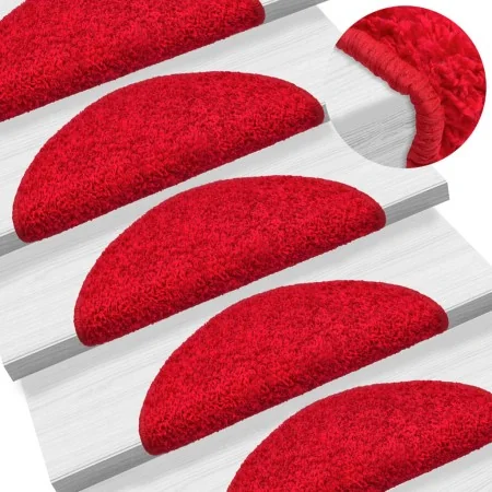 Alfombras de peldaños de escalera 15 uds rojo 56x17x3 cm de , Alfombrillas para escalones - Ref: Foro24-133899, Precio: 69,77...