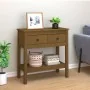 Mesa consola de madera maciza de pino marrón miel 75x35x75 cm by , Side tables - Ref: Foro24-814622, Price: 137,29 €, Discoun...