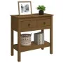 Mesa consola de madera maciza de pino marrón miel 75x35x75 cm by , Side tables - Ref: Foro24-814622, Price: 137,29 €, Discoun...