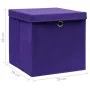 Cajas de almacenaje con tapas 10 uds morado 28x28x28 cm by , Storage baskets - Ref: Foro24-325214, Price: 60,10 €, Discount: %