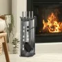 HI Juego de utensilios para chimenea 5 piezas plateado 23x15x52 cm by , fireplace tools - Ref: Foro24-435307, Price: 37,64 €,...