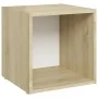 Muebles TV 4 uds contrachapada blanco y roble Sonoma 37x35x37cm by , TV Furniture - Ref: Foro24-805515, Price: 61,13 €, Disco...