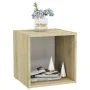 Muebles TV 4 uds contrachapada blanco y roble Sonoma 37x35x37cm by , TV Furniture - Ref: Foro24-805515, Price: 61,13 €, Disco...