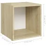 Muebles TV 4 uds contrachapada blanco y roble Sonoma 37x35x37cm by , TV Furniture - Ref: Foro24-805515, Price: 61,13 €, Disco...