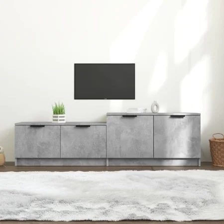 Mueble de TV madera contrachapada gris hormigón 158,5x36x45 cm by , TV Furniture - Ref: Foro24-811488, Price: 89,64 €, Discou...