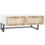 Mesa de centro hierro y madera contrachapada blanco 80x40x35 cm by , Coffee table - Ref: Foro24-352100, Price: 114,48 €, Disc...