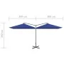 Sombrilla doble jardín con palo de acero azul celeste 600x300cm de , Sombrillas - Ref: Foro24-312561, Precio: 171,95 €, Descu...