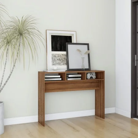 Mesa consola madera contrachapada roble marrón 105x30x80 cm by , Side tables - Ref: Foro24-815941, Price: 46,77 €, Discount: %