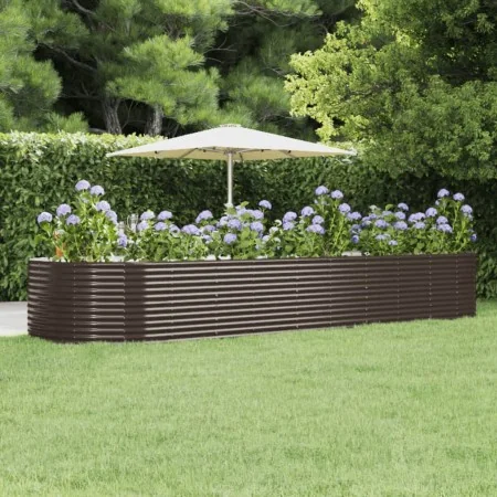 Jardinera arriate acero recubrimiento polvo marrón 447x140x68cm von , Töpfe und Pflanzgefäße - Ref: Foro24-319110, Preis: 205...