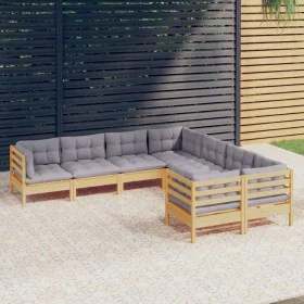 Gartenmöbel-Set 8 Stück und Kissen aus massivem Kiefernholz von vidaXL, Gartensets - Ref: Foro24-3096970, Preis: 602,12 €, Ra...