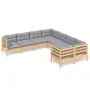 8-piece garden furniture set with solid pine wood cushions by vidaXL, Garden sets - Ref: Foro24-3096970, Price: 602,06 €, Dis...