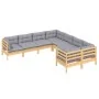 8-piece garden furniture set with solid pine wood cushions by vidaXL, Garden sets - Ref: Foro24-3096970, Price: 602,06 €, Dis...