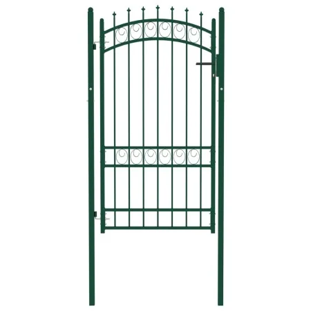 Puerta de valla con picos acero verde 100x175 cm by , garden gates - Ref: Foro24-146376, Price: 196,54 €, Discount: %