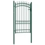 Puerta de valla con picos acero verde 100x175 cm by , garden gates - Ref: Foro24-146376, Price: 196,54 €, Discount: %