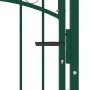 Puerta de valla con picos acero verde 100x175 cm by , garden gates - Ref: Foro24-146376, Price: 196,54 €, Discount: %