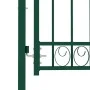 Puerta de valla con picos acero verde 100x175 cm by , garden gates - Ref: Foro24-146376, Price: 196,54 €, Discount: %