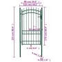 Puerta de valla con picos acero verde 100x175 cm by , garden gates - Ref: Foro24-146376, Price: 196,54 €, Discount: %