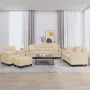 Juego de sofás con cojines 4 piezas tela microfibra crema von , Sofas - Ref: Foro24-3202312, Preis: 868,63 €, Rabatt: %