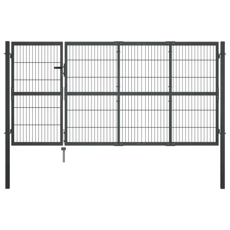 Puerta de valla de jardín con postes acero antracita 350x120 cm von , Gartentore - Ref: Foro24-144400, Preis: 429,24 €, Rabat...