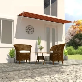 Toldo retráctil naranja y marrón 400x150 cm by , Awnings - Ref: Foro24-145899, Price: 70,80 €, Discount: %