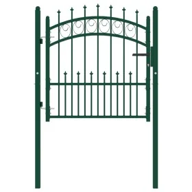 Puerta de valla con picos acero verde 100x100 cm von , Gartentore - Ref: Foro24-146383, Preis: 146,86 €, Rabatt: %