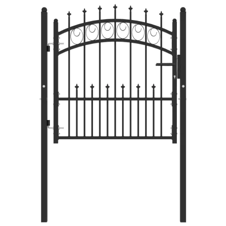 Puerta de valla con picos acero negro 100x100 cm by , garden gates - Ref: Foro24-146388, Price: 150,83 €, Discount: %
