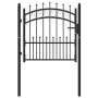 Puerta de valla con picos acero negro 100x100 cm by , garden gates - Ref: Foro24-146388, Price: 150,83 €, Discount: %