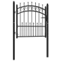 Puerta de valla con picos acero negro 100x100 cm by , garden gates - Ref: Foro24-146388, Price: 150,83 €, Discount: %