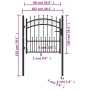 Puerta de valla con picos acero negro 100x100 cm by , garden gates - Ref: Foro24-146388, Price: 150,83 €, Discount: %