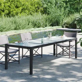 Mesa de jardín de vidrio templado ratán PE negra 250x100x75 cm von , Gartentische - Ref: Foro24-316725, Preis: 236,86 €, Raba...